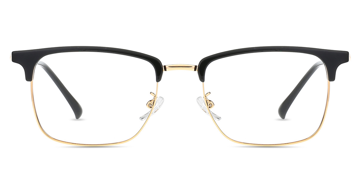 Unisex full frame mixed material eyeglasses